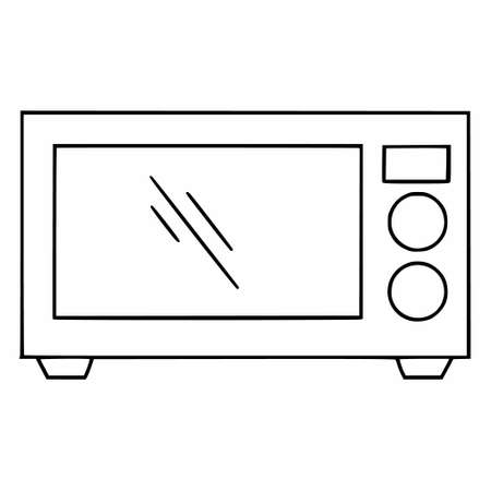 A doodle-style microwave oven. home kitchen appliance icon.のイラスト素材