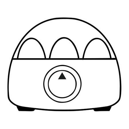 Electric mixer in the style of a doodle. Kitchen appliance for chopping food and making cakes. Vector icon on a white background.のイラスト素材