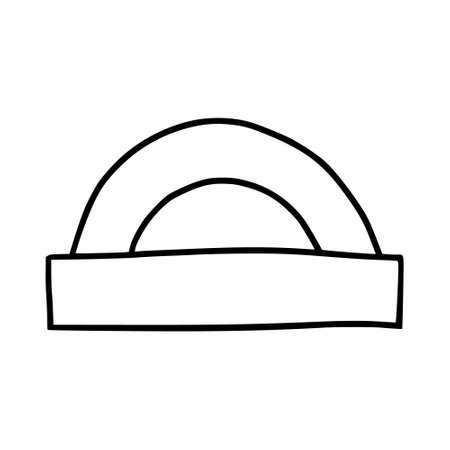 Protractor. Vector doodle illustration. Mathematical ruler.のイラスト素材