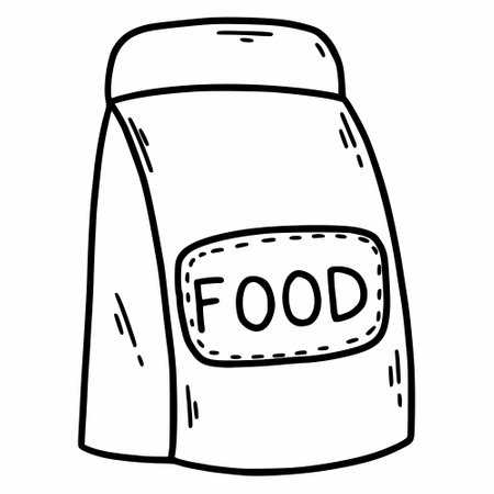 dog food. Vector doodle illustration. sketch.のイラスト素材