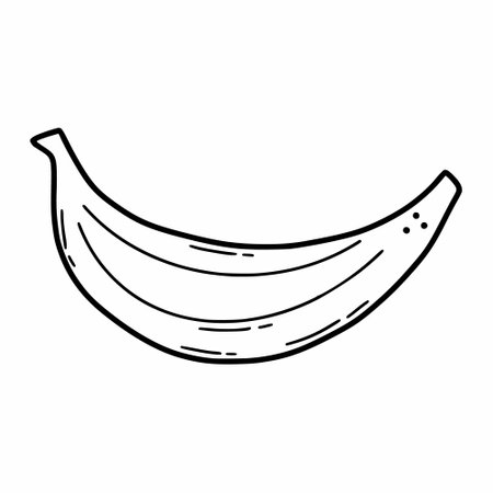 Banana on white background. vector sketch illustration. Vegetables and fruits.のイラスト素材