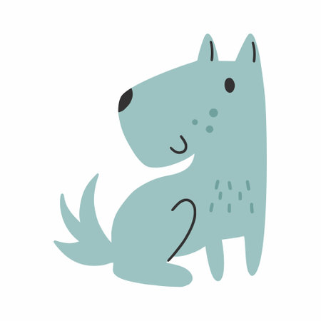 Cute dog in doodle style. vector illustration. Pet. hand drawn art.のイラスト素材