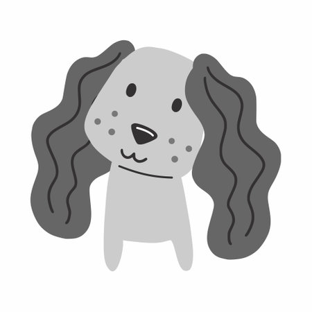 Cute dog in doodle style. vector illustration. Pet. hand drawn art.のイラスト素材