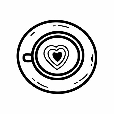 Cup of coffee on white background. Vector doodle illustration. sketch. Icon for cafe or restaurant.のイラスト素材