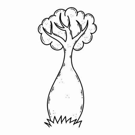 An Australian tree. Vector doodle illustration. sketch. Nature.のイラスト素材