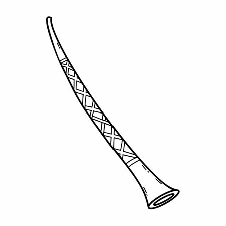 Didjeridoo. Musical Australian instrument. Vector doodle illustration. hand drawn sketch.のイラスト素材