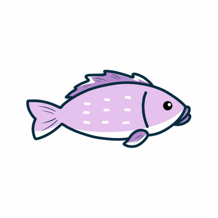 Cute fish on white background. hand drawn illustration. Drawing for children. sticker.のイラスト素材