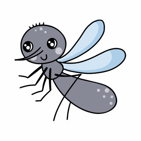 Mosquito. Vector doodle illustration for kids. insects. hand drawn sticker.のイラスト素材