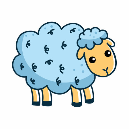 Cute lamb on white background. Ram. illustration for children.のイラスト素材
