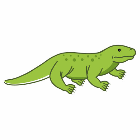 Monitor lizard on white background. Reptile. Exotic animals and lizards. Komodo waran dragon.のイラスト素材