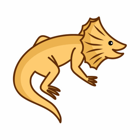 frilled lizard. Vector doodle illustration. exotic animals.のイラスト素材