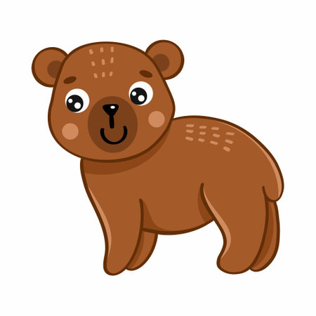 bear on white background. Vector illustration in cartoon style. character for children. Toy.のイラスト素材