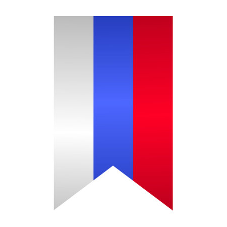 Flag of Russian Federation in form of ribbon. Illustration for Day of Russia on June 12.のイラスト素材