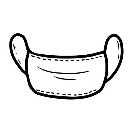 Doodle style medical mask. Image on transparent background.のイラスト素材