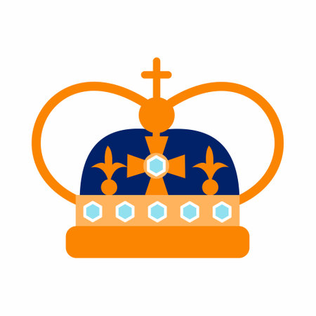 English royal crown on white background. symbol of Great Britain. Vector illustration.のイラスト素材