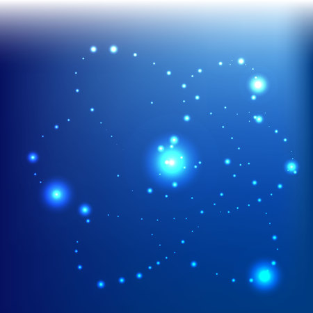 Abstract lightning  neon atom on blue background sipleのイラスト素材