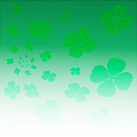 Clover leaf on green background. Vector illustration.のイラスト素材