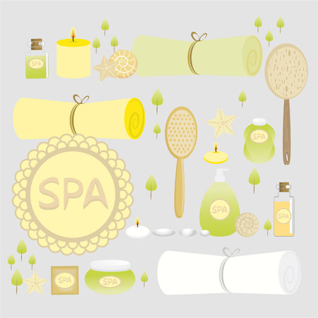 Bath supplies  beauty salon background  templateのイラスト素材