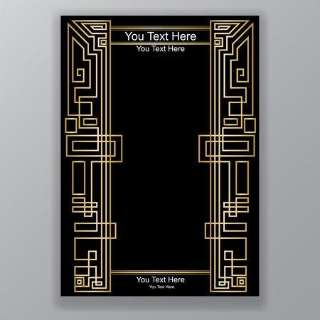 Modern art deco greece motive a4 tamplateのイラスト素材