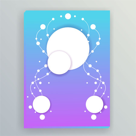 Blue violet mesh background, line spiral and circles, motion design, violet blue gradient. のイラスト素材