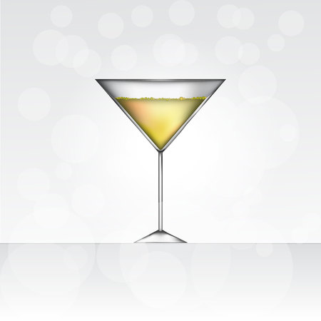Glass of martini bianco, with blurred background , vector illustrationのイラスト素材
