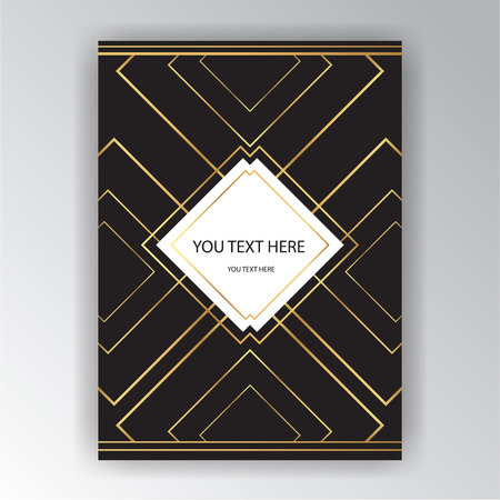 Creative black, golden, white background, 3d geometric pattern, elegant background, for web and print.のイラスト素材