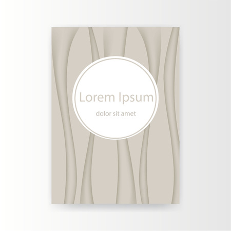 Creative abstract concept for cover , vector background in pastel beige color , wrinkled wave fabric  3D illustration.のイラスト素材