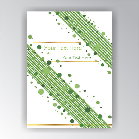 Green and white abstract background with dotes and geometric lines simple elegant retro floral flat  design for web and print,  nice decoration for holidays cards and posters creative frameのイラスト素材
