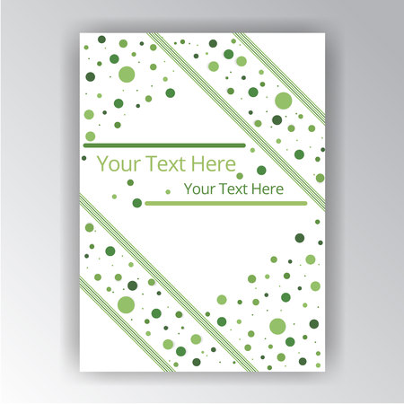 Green and white abstract background with dotes and geometric lines simple elegant retro floral flat  design for web and print,  nice decoration for holidays cards and posters creative frameのイラスト素材