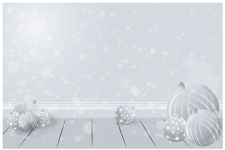 Sale business template for web and print, cute label for sale poster . Beautiful cover template for Christmas card black ,silver and white with bokeh shiny glow decoration and Christmas tree balls.のイラスト素材