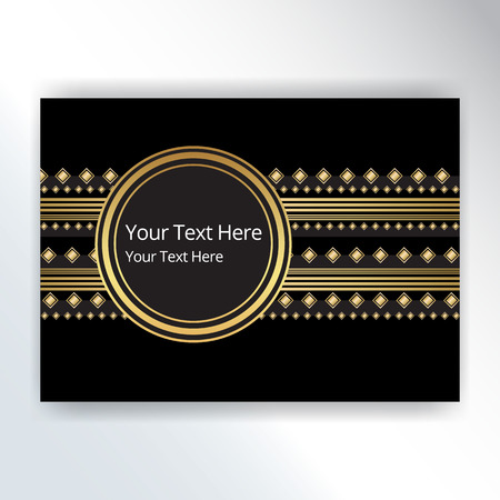 Art deco and Art nouveau style, horizontal template, with round shape sample for text. in slovenian motive.elegant design for print and web.のイラスト素材