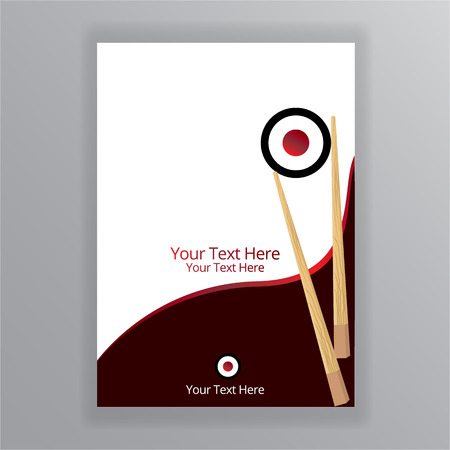 Creative Japanese motive page template with rolls and chopsticks for web and printのイラスト素材