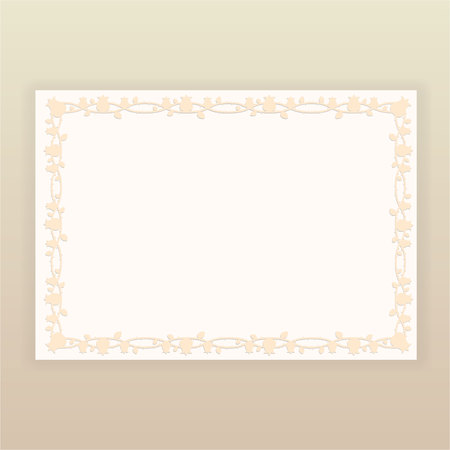 Floral border beige  page template for web and print, tulip patterns, wedding invitation card, romantic motive, mother day and  8 march card .のイラスト素材
