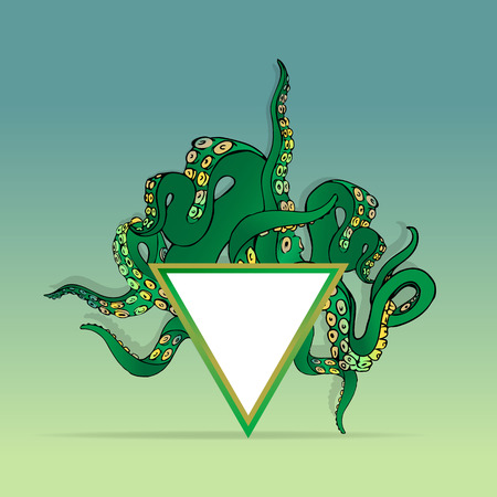 tentacles with triangle , cute vector cartoon illustration for web and print.のイラスト素材