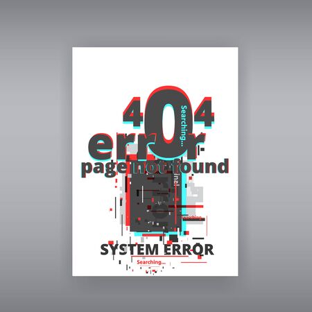 Glitch 404 page not found template. Tv distorted signal chaos, glitched effect distortion color...