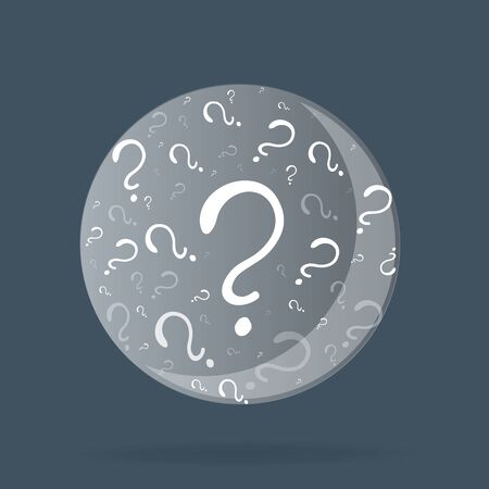 Question signs colorful vector illustration, problem and priority challenge concept. Flat design  background for web and print.  Ask for help, asking questions, FAQ sign. Question mark stamp.のイラスト素材