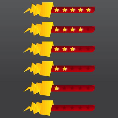 User feedback voting symbols from zero to five points. Creative star rating elements set for ranking interface, web or mobile user judgment, assessment rating barのイラスト素材
