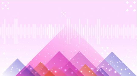 Abstract geometric background, trendy decoration for web and print. Creative shiny futuristic motion template, wide vectorのイラスト素材