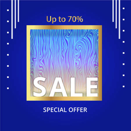 Metallic golden stage realistic, round platform and realistic frame minimal background, 3d scene for product presentation or mockup. Sale promo podium, for winner, advertising.のイラスト素材