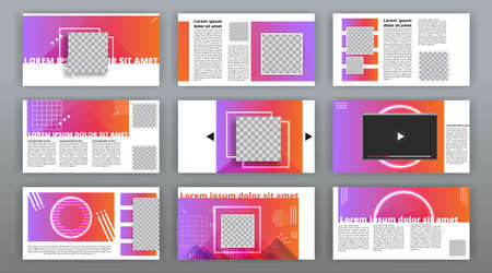Trendy website templates, minimal presentation design. Multipurpose template for presentation slide,...