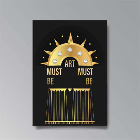 Luxury abstract Sale brochure template. Art deco elegant banner, premium promo background for holiday, with gold. Shiny Vector illustration.のイラスト素材