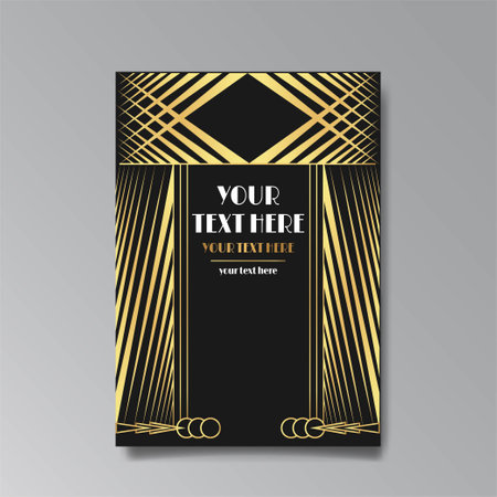 Art deco wedding invitation save the date card art nuevo. Luxury classic antique event cards design. VIP invite, Fancy party Gatsby invitation. thank you card. Vector vintage illustrationのイラスト素材