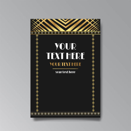 Art deco wedding invitation save the date card art nuevo. Luxury classic antique event cards design. VIP invite, Fancy party Gatsby invitation. thank you card. Vector vintage illustrationのイラスト素材