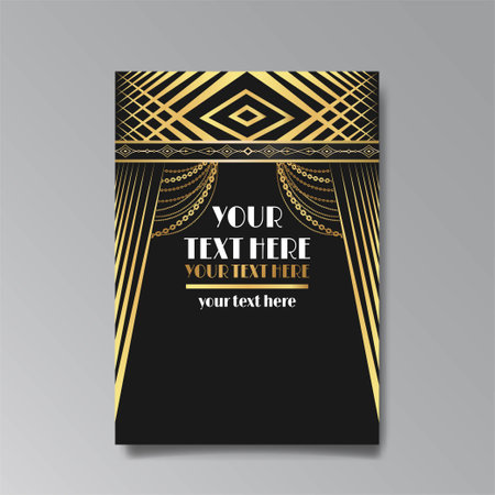 Art deco wedding invitation save the date card art nuevo. Luxury classic antique event cards design. VIP invite, Fancy party Gatsby invitation. thank you card. Vector vintage illustrationのイラスト素材