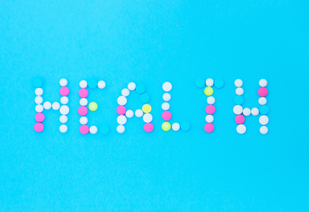 inscription health on a blue backgroundの写真素材