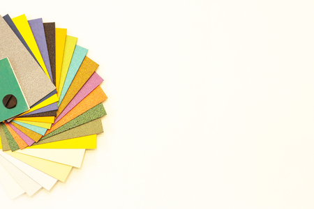 Multicolored paper swatch palette. Catalog paper for printingの写真素材