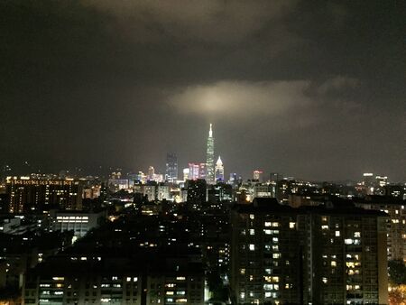 Aerial of night viewの素材