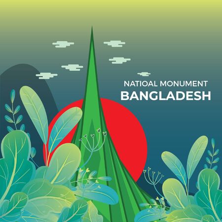 National Monument of Bangladesh_Happy Independence day_Independence day Vectorのイラスト素材