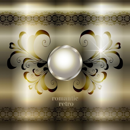 abstract vector background with a flower ornamentのイラスト素材