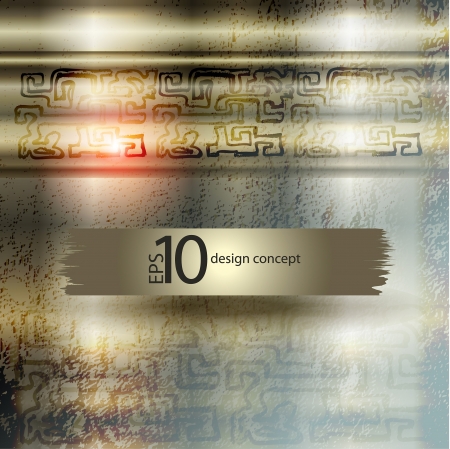 abstract vector grunge background with a geometrical ornamentのイラスト素材